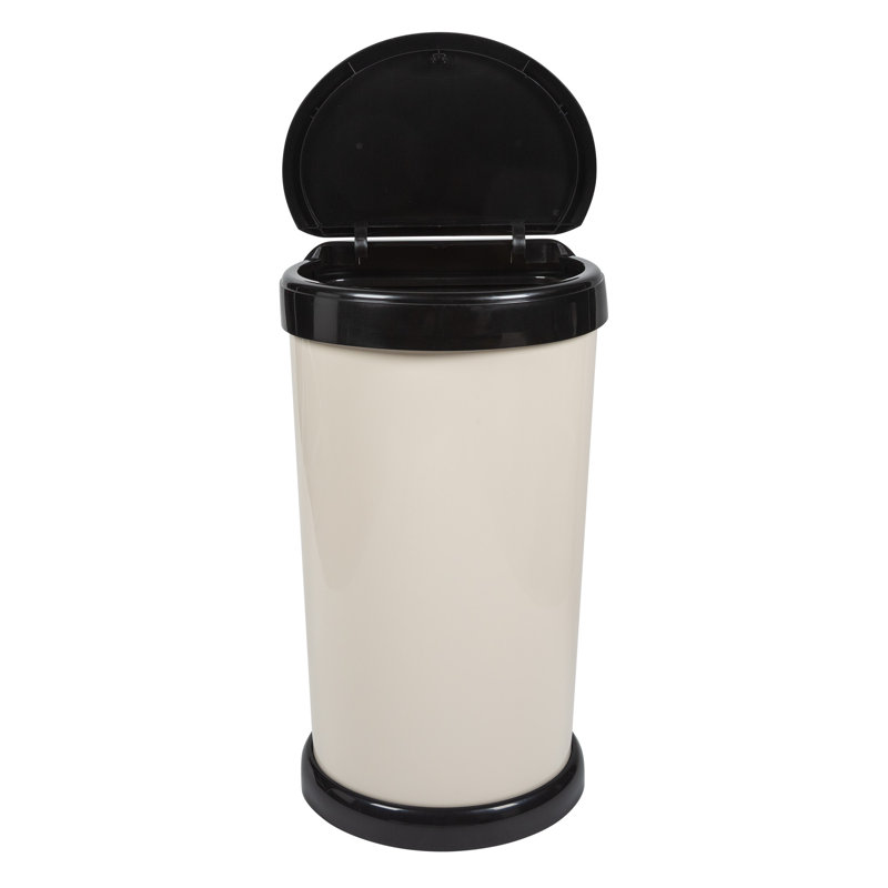 42 Litre Touch Top Waste Bin, Cream