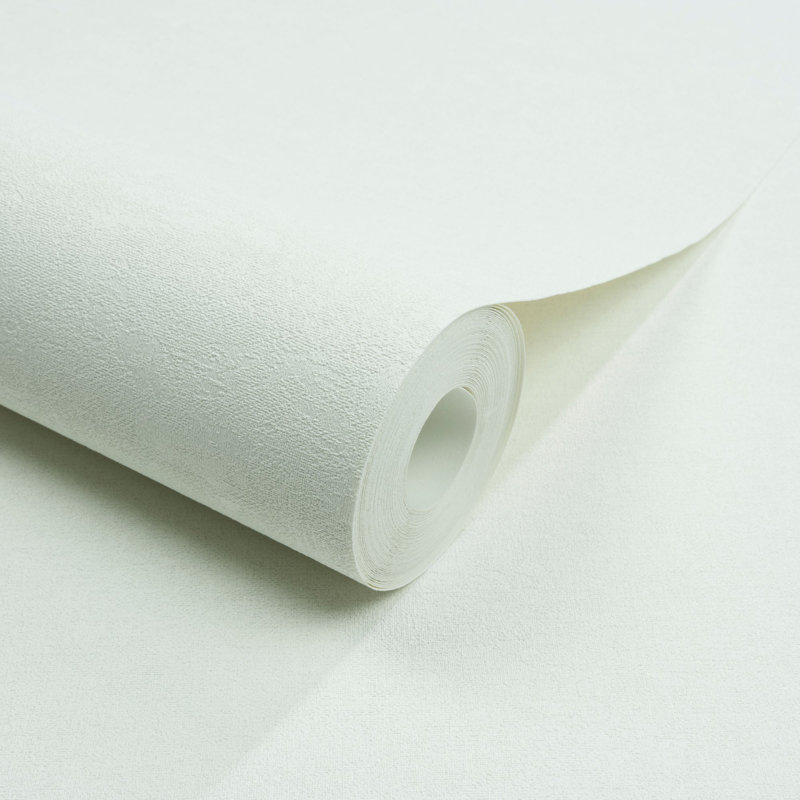 Very Collection Textile Plain Double Width 42-inches Wide Wallpaper Roll, White