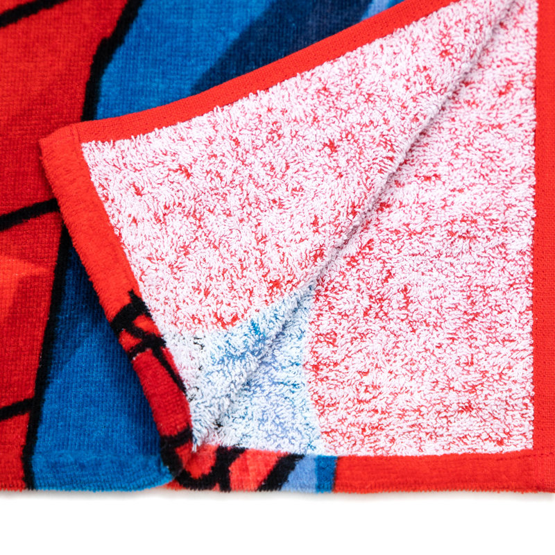 Marvel Avengers Spiderman hooded poncho bath towel 56cm x 56cm 100% cotton children's changing robe