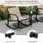 3 Pcs Wood Rocking Bistro Set Outdoor Conversation Set With Porch Rocking Chairs