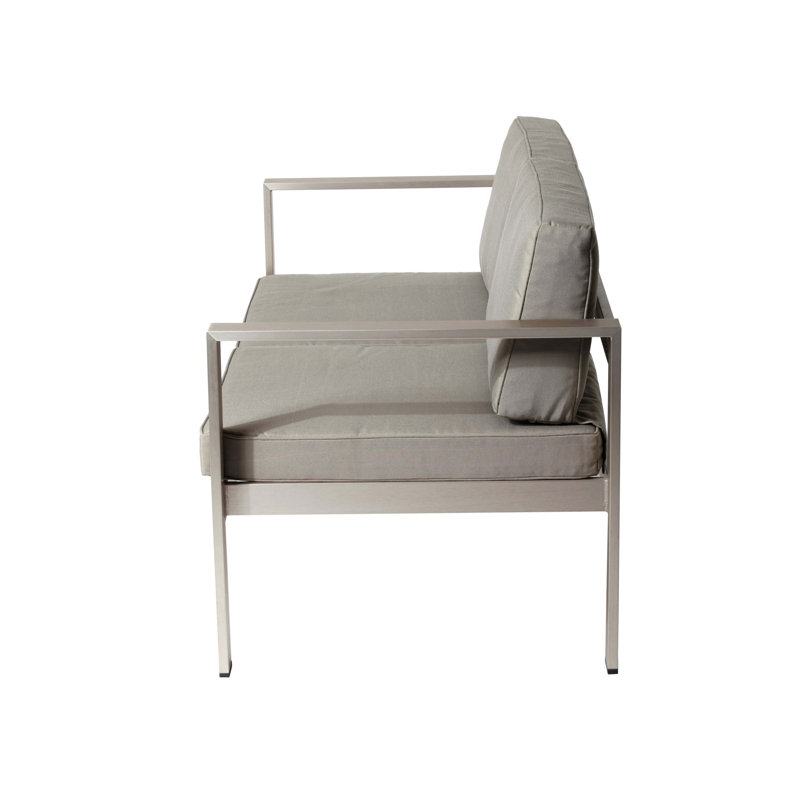 Pangea Home Aynura 54" Aluminum Outdoor Loveseat with Quick-Dry Cushions – Modern Patio Seating with Rust-Resistant Frame & Easy Assembly