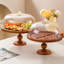 Assiette à gâteau ronde en bois pêche