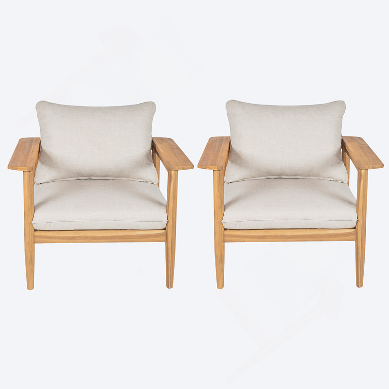 Méridienne d'extérieur en bois d'acacia, ensemble de 2