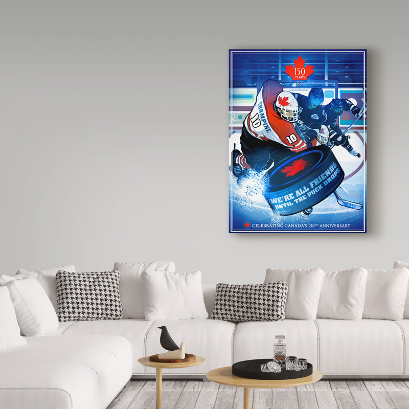«Slap Shot Canada» par Croswell, impression sur toile tendue, H 19 po x l 14 po