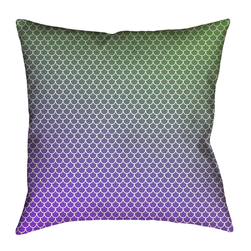 Coussin Katelyn Elizabeth, 20 po x 20 po, Vert / mauve, Faux lin