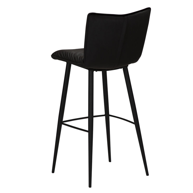 Upholstered Bar Stool, Black