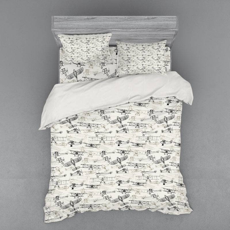 Modern & Contemporary Polyester Duvet Cover, Queen Duvet Cover + 3 Additional Pieces
