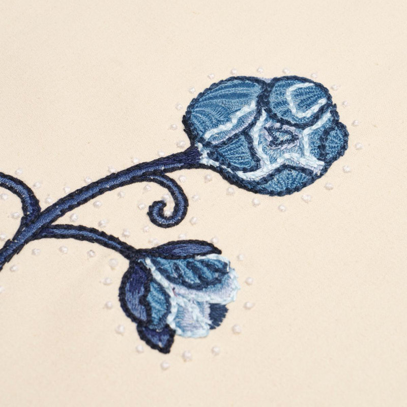 Schumacher X Backdrop Rhinestone Cowboy Embroidery Fabric, Navy