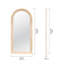 Zehra 35 in. x 75 in. Natural Stone Marble Arch Framed Mirror
