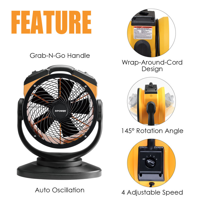 Williston Forge 51.5cm Oscillating Floor Fan Fan