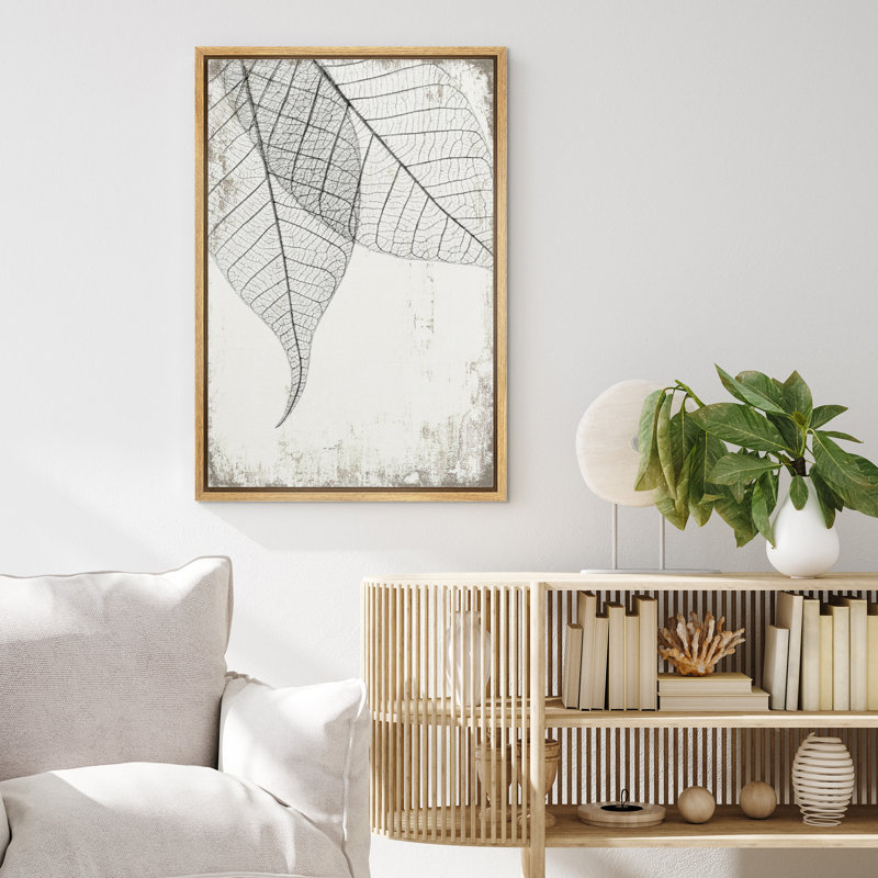 «Translucent Leaves I», reproduction d'art sur toile encadrée rustique, Toile encadrée dorée, H 36 po x l 24 po x P 2 po