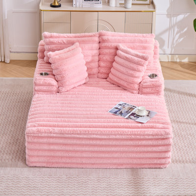 Méridienne surdimensionnée pour l'intérieur, canapé rembourré en velours côtelé avec coussins, canapé confortable moelleux en nuage, canapé-lit simple pour salon, chambre à coucher, sans assemblage