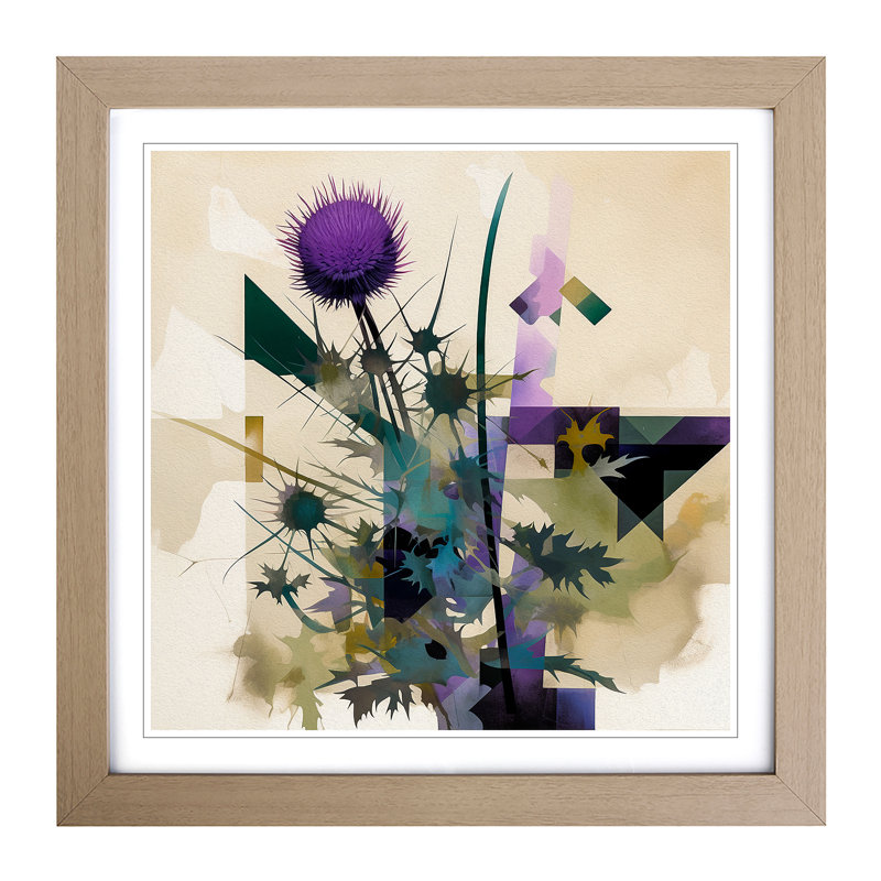 Thistle Suprematism No.1 - Framed Print, Oak