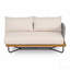 Ensemble de conversation d'extérieur en bois d'acacia tissé avec corde, 5 places, beige