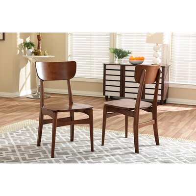 Corrigan StudioÂ® Studio Netherlands Mid-Century Modern Scandinavian Style Dark Walnut Bent Wood Dining Side Chair (Set Of 2) -  BBD2D158C7E44188B142A7CD5B5ACCC3