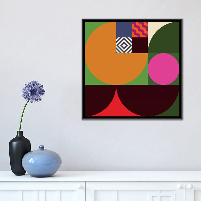 « i », impression sur toile Geo, H 37 po x l 37 po x P 1,5 po, Toile avec cadre noir, Pas de tapis