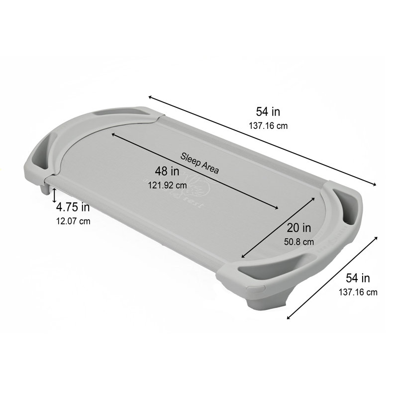 Lit de camp simple SPACELINE - Gris, Standard
