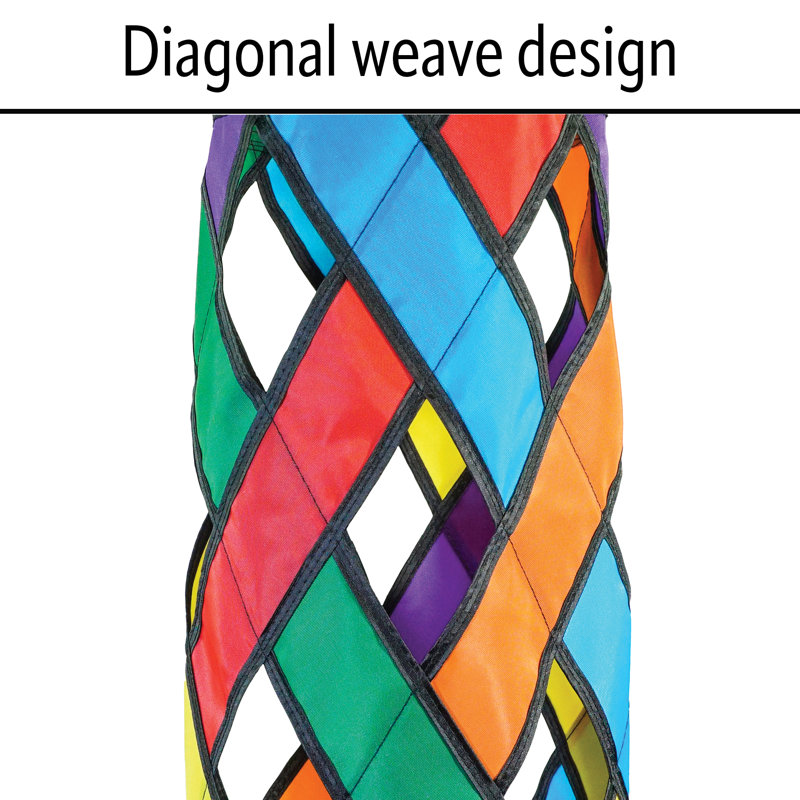 Colorful 40-Inch Polyester Lattice Windsock with Tails