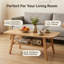 Table basse Mid-Century moderne avec coins arrondis et tablette de rangement-1271255410