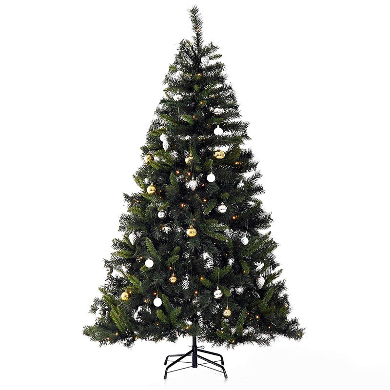 Lighted Artificial Pine Christmas Tree, 6ft H
