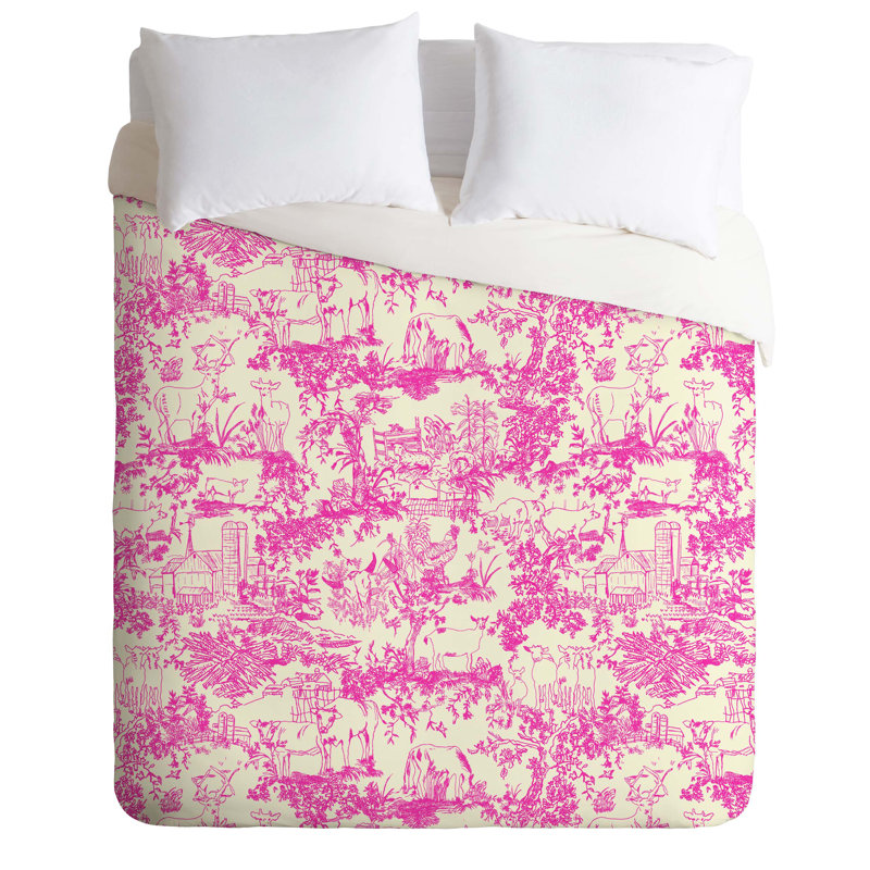 Rachelle Roberts Traditional Polyester Toile Duvet Cover, Twin/Twin XL Duvet Cover