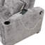 Lit en chenille de 61,6 po avec porte-gobelet ajustable, hublots et 2 coussins décoratifs gris pour le salon-121117839