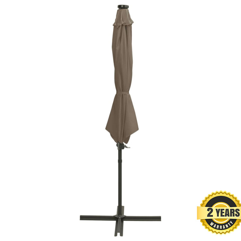Braylen 300cm Lighted Cantilever Parasol, Taupe