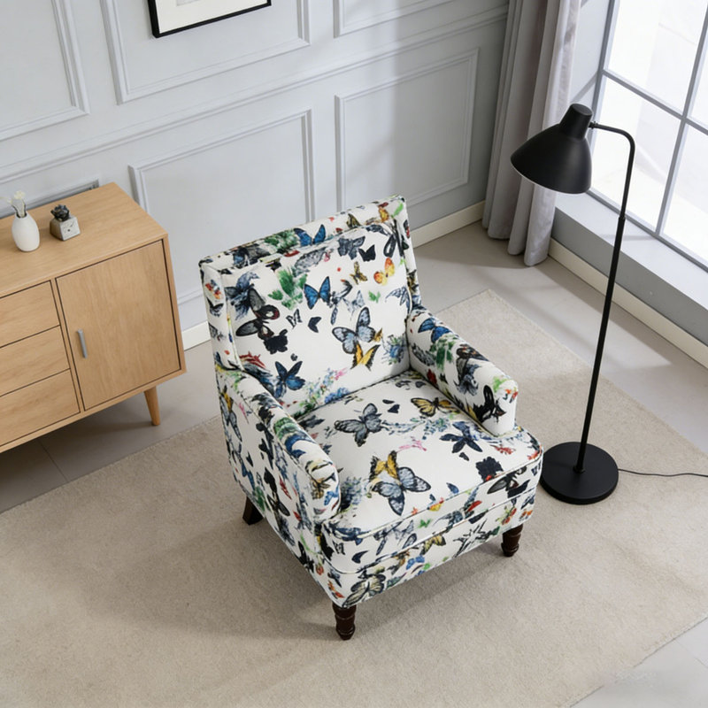 Chaise d'appoint rembourrée, Blanc