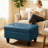Rectangular Storage Ottoman Bench, Faux Leather Footrest With Hinged Lid, Coffee Table Stool For Living Room, Bedroom, Entryway, Navy Blue-729512018
