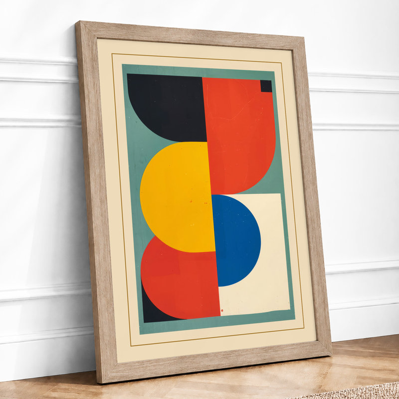 Circles Geometric - Print, Oak, A4 - 29.7 x 21.0 cm