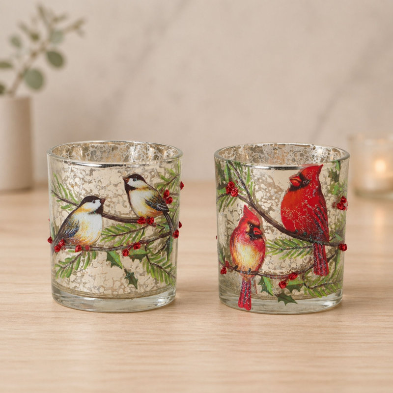 Ensemble de porte-votives de table en verre 6 pièces