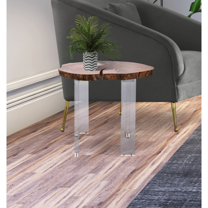 Sigety Solid Wood Top End Table