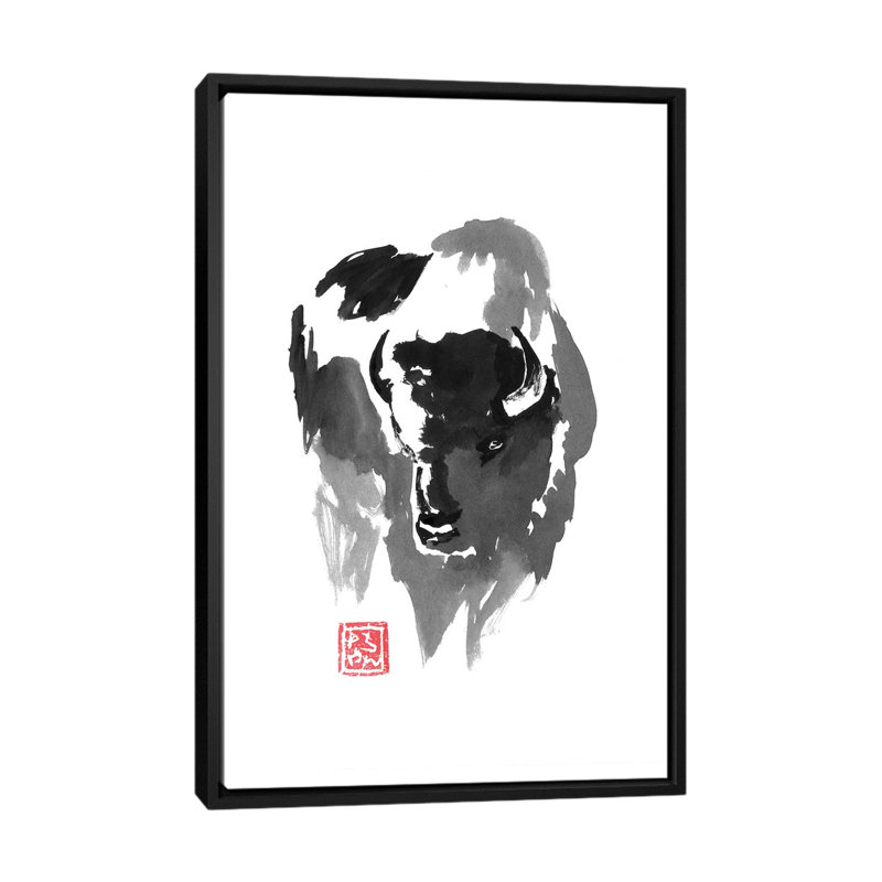 Buffle by Péchane - Print on Canvas, 152.5 cm H x 101.5 cm W, Black Framed