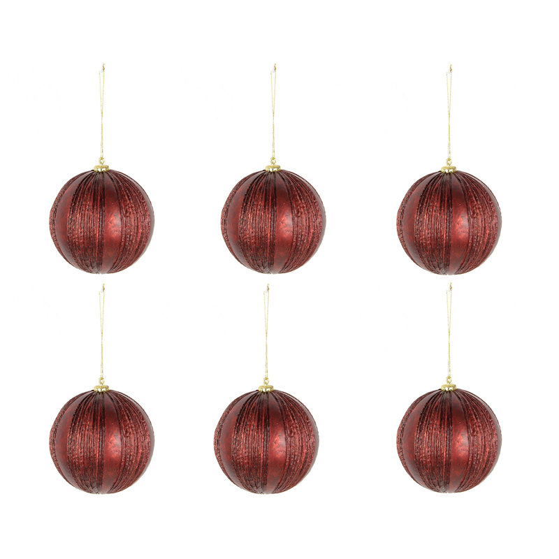 Boule d'ornement de Noël en métal nervuré, Bourgogne