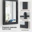 Miroir de salle de bain rectangulaire en bois avec supports en fer 18 po x 26 po-561633656