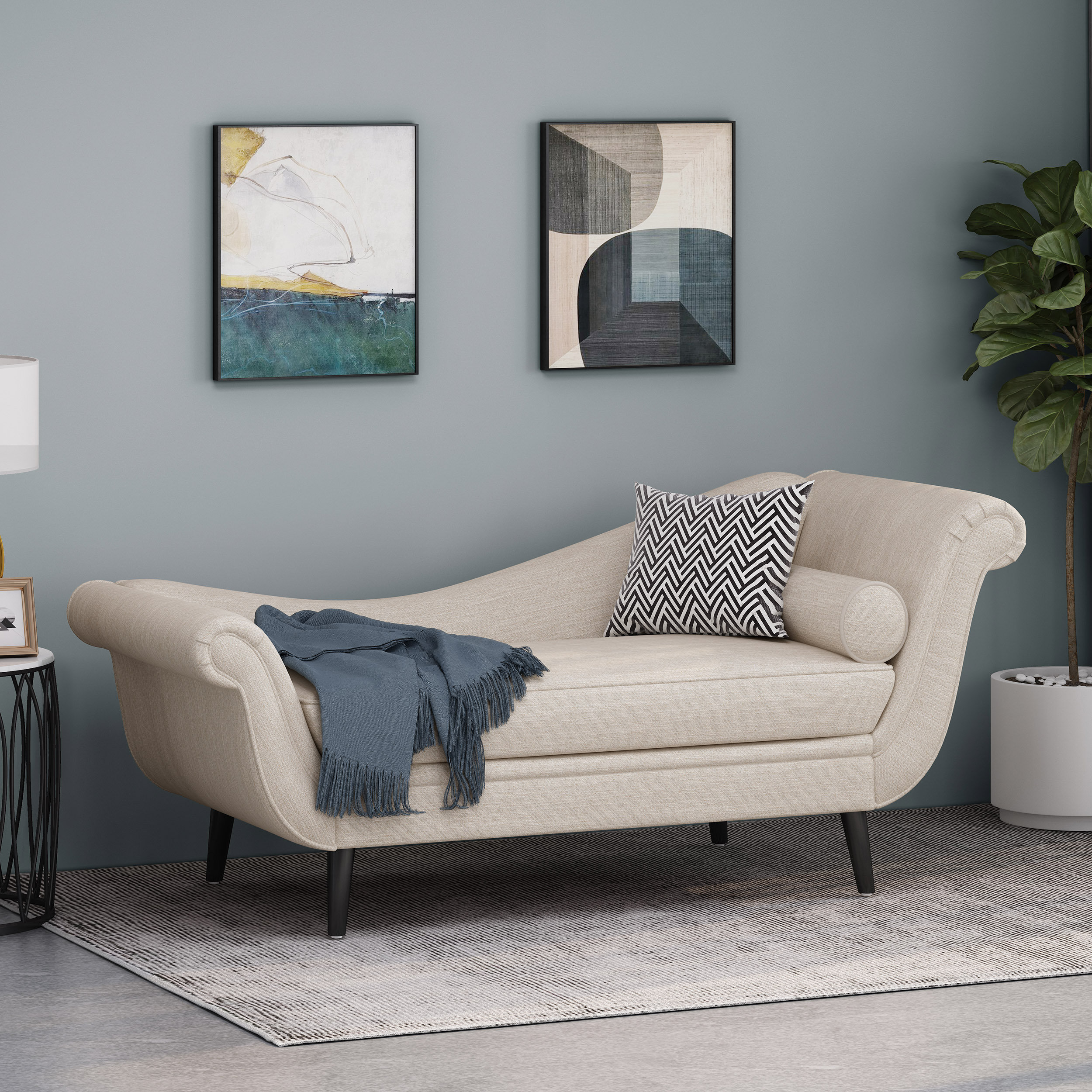 Everly Quinn Upholstered Chaise Lounge & Reviews