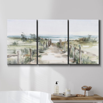 Hilly Countryside I, impression sur toile 3 pièces