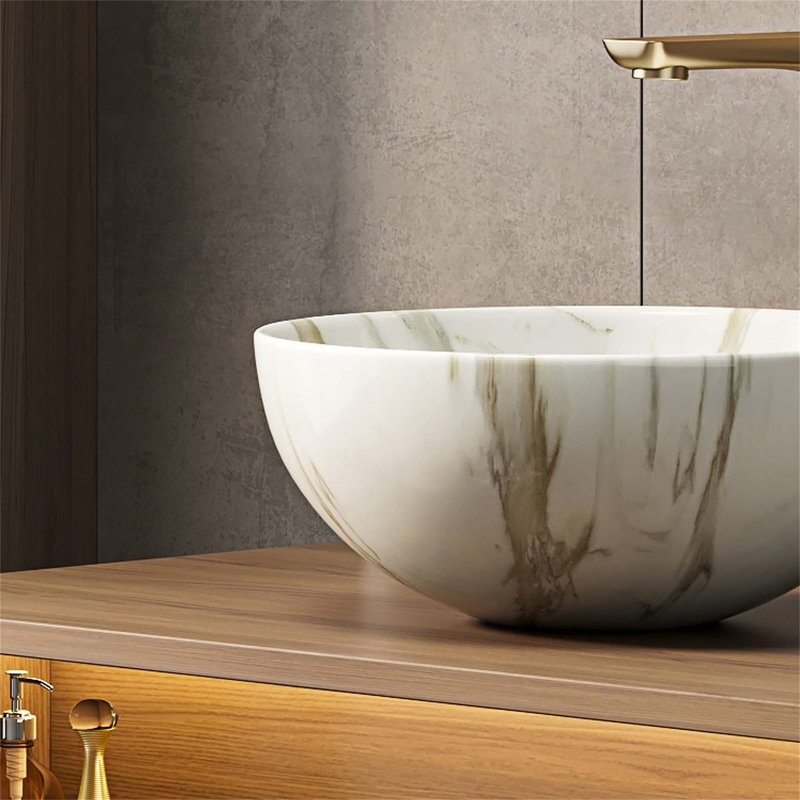 Lavabo de salle de bain en céramique blanche de 39,4 po, pour meuble-lavabo de 36 po, trou de robinet pré-percé, design minimaliste moderne, durable et facile à nettoyer