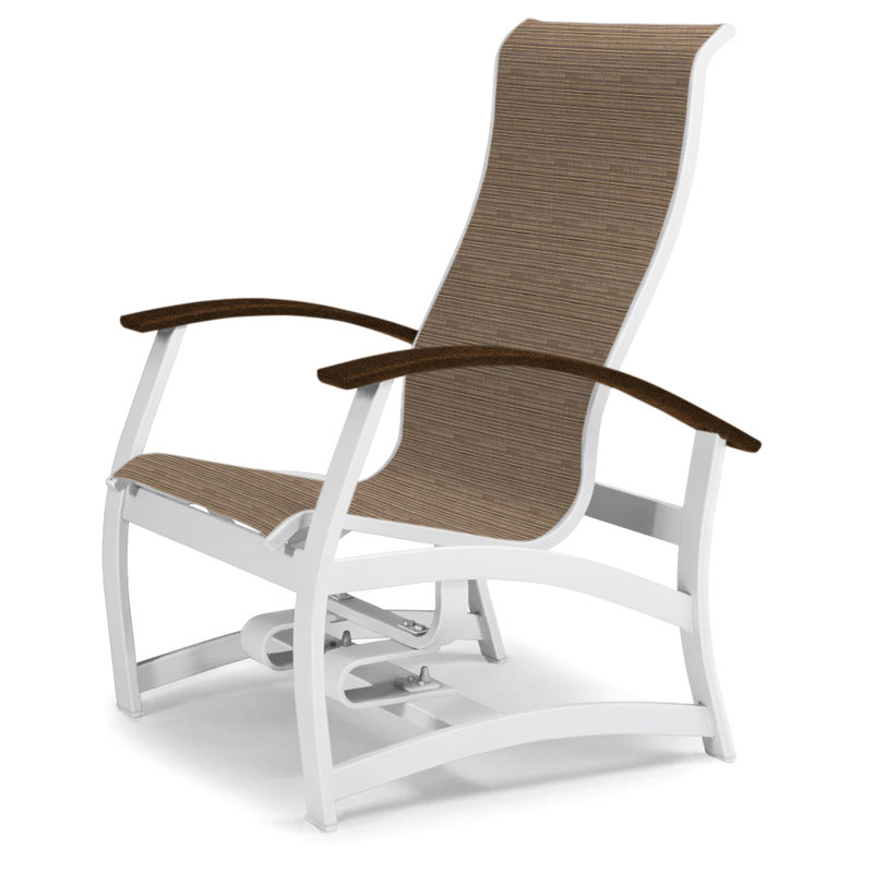Askar Swivel Powder Coated Aluminum Outdoor Lounge Chair, Bark Performance, Kona P10, Gloss White