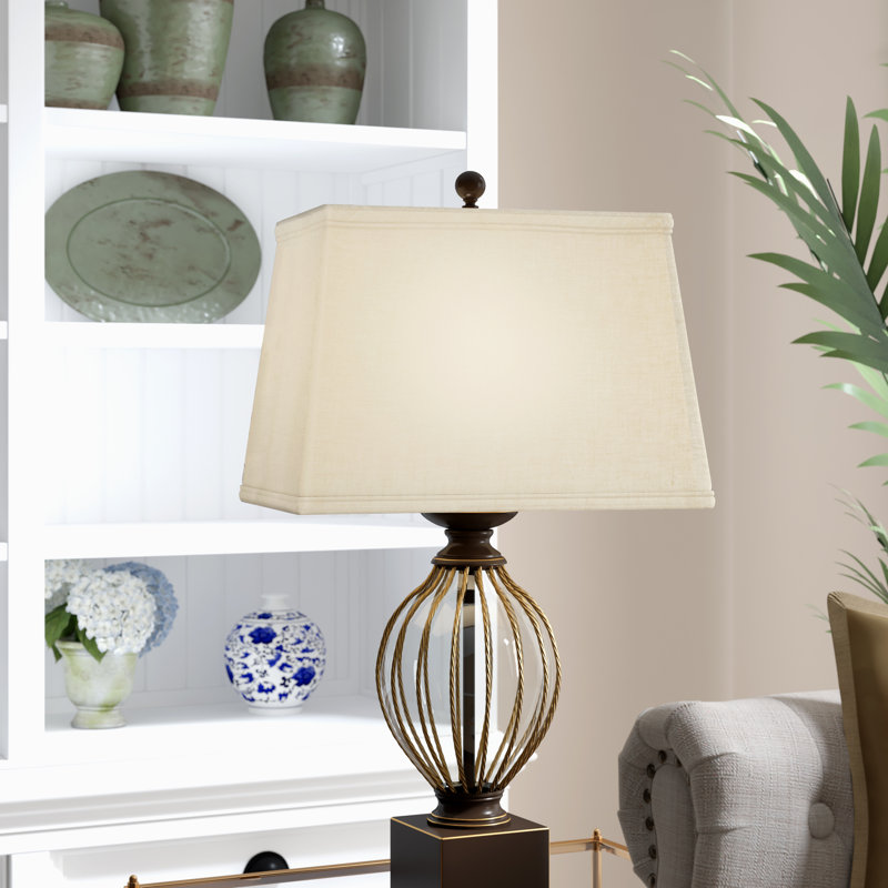 Retro Rectangle Softback Fabric Lampshade with Washer Fitter for Table Lamps, 10.75" H x 16" W x 10" D, White