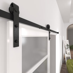 Black Single Door Barn Door Hardware Kit Standard Single