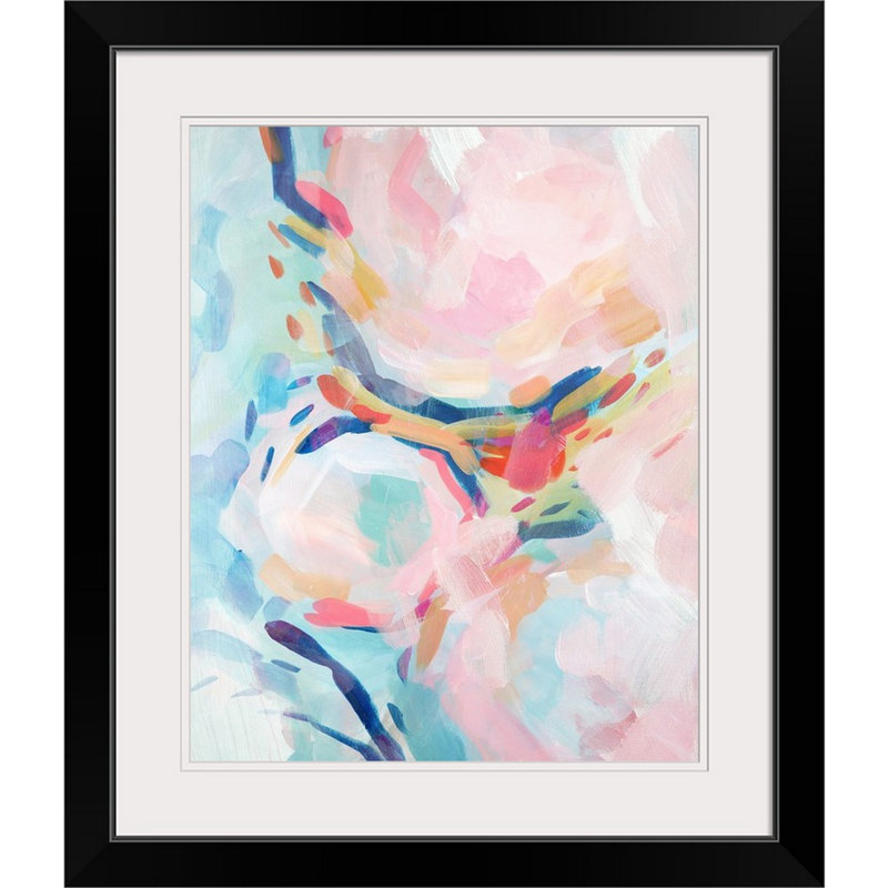 « coton bonbon i »-reproduction d’art, H 28 po x l 24 po x P 1 po, Cadre noir