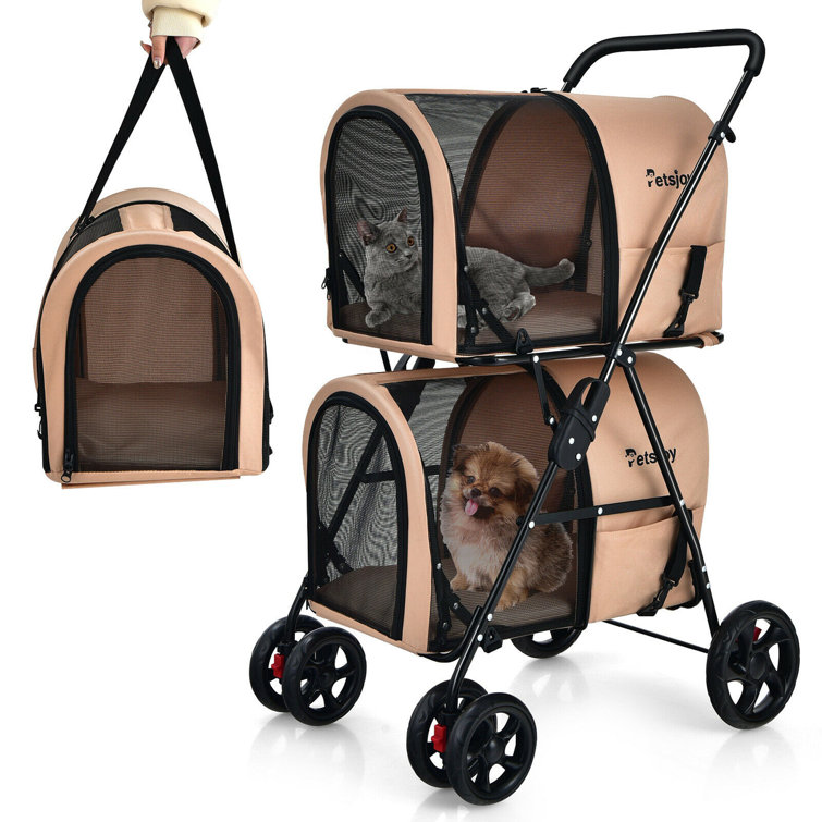 https://assets.wfcdn.com/im/00879076/resize-h755-w755%5Ecompr-r85/1977/197788773/Gymax+4-in-1+Double+Pet+Stroller+W%2F+Detachable+Carrier+Travel+Carriage+For+Cats+Beige.jpg
