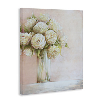Art romantique sur toile bouquet de roses romantiques par Cloverfield & Co.