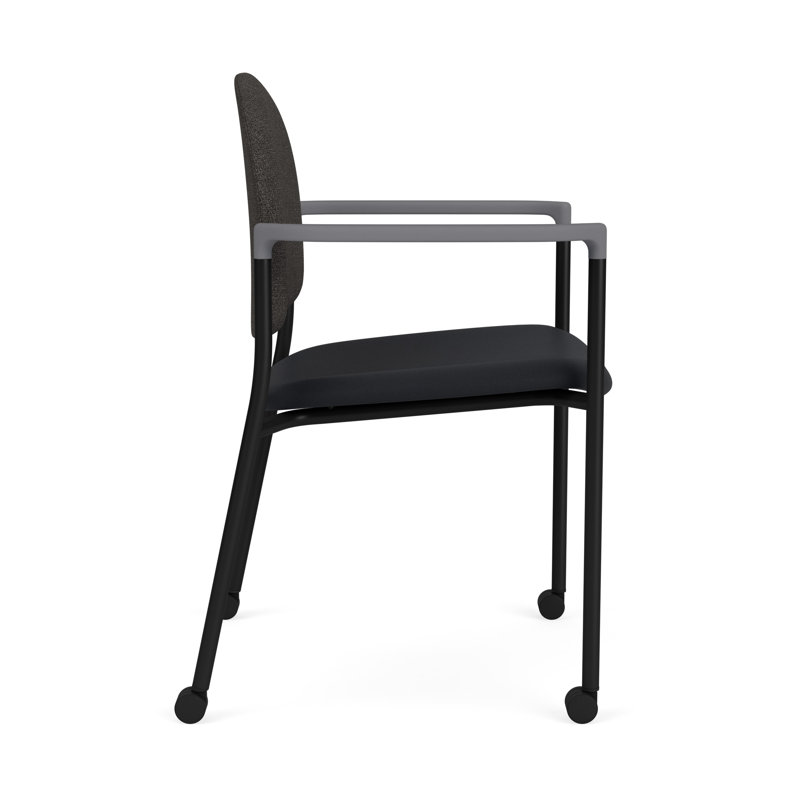 Chaise d'invité à chat avec roulettes, Noir, Modena Black / Archetype Smoke