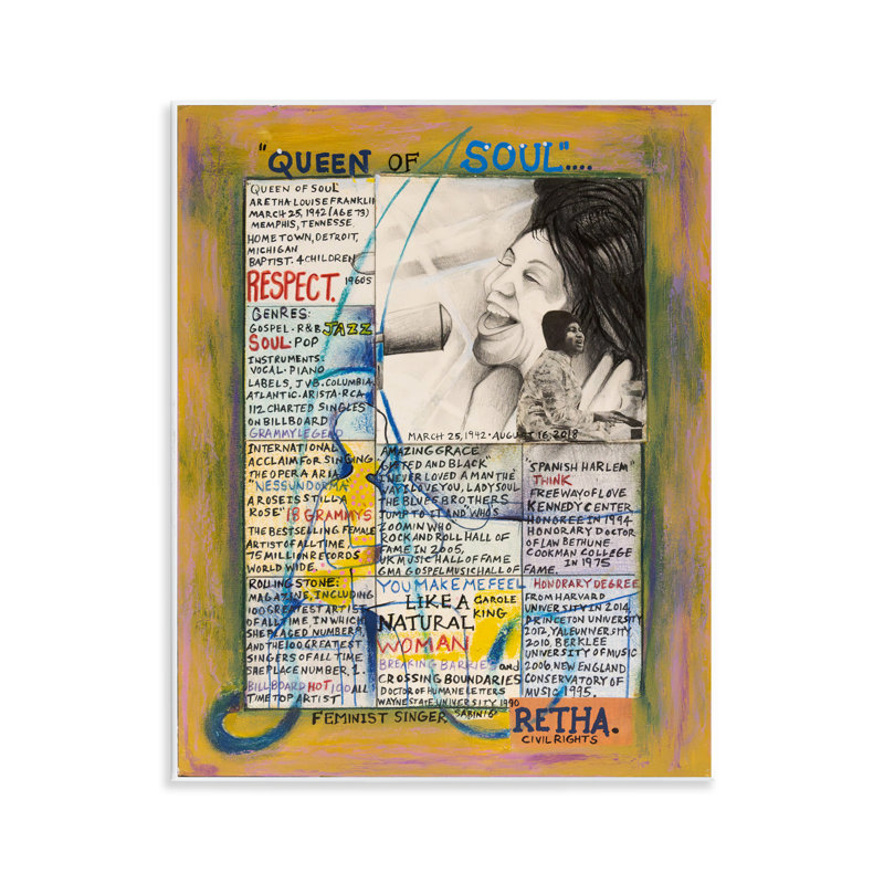 «Aretha Franklin Collage Wall Art» par Sabin