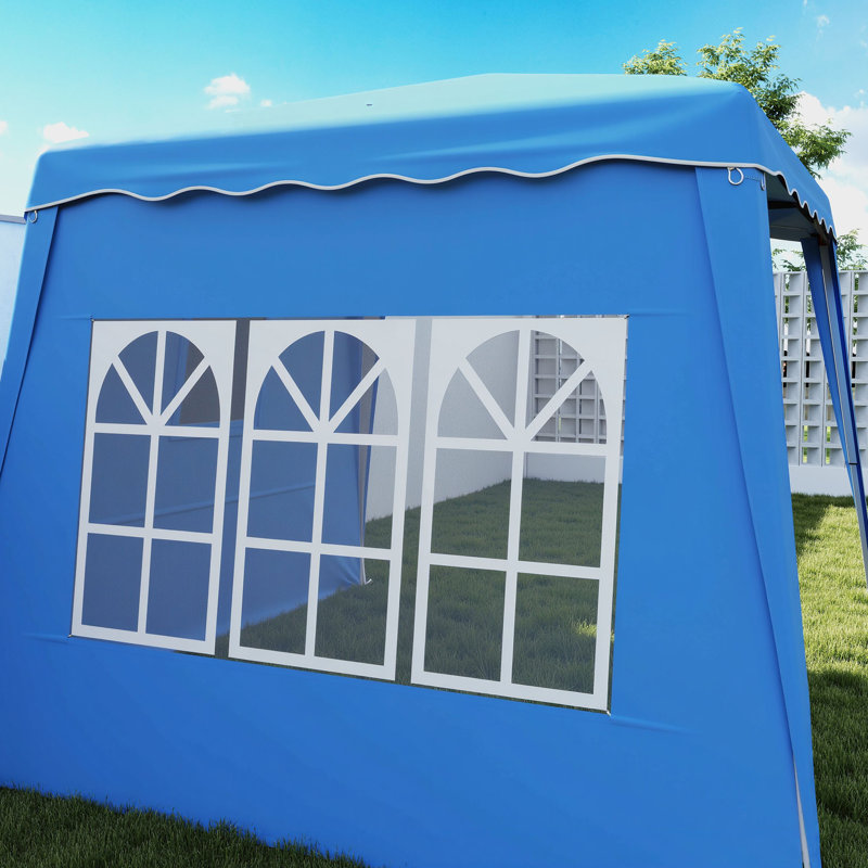 Outsunny 2.4 x 2.4m UV50+ Pop Up Gazebo Canopy Tent with Carry Bag, Blue