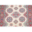 Tapis unique en laine noué à la main de style Kazak rouge / beige 4 pi x 5 pi 6 po Tomica