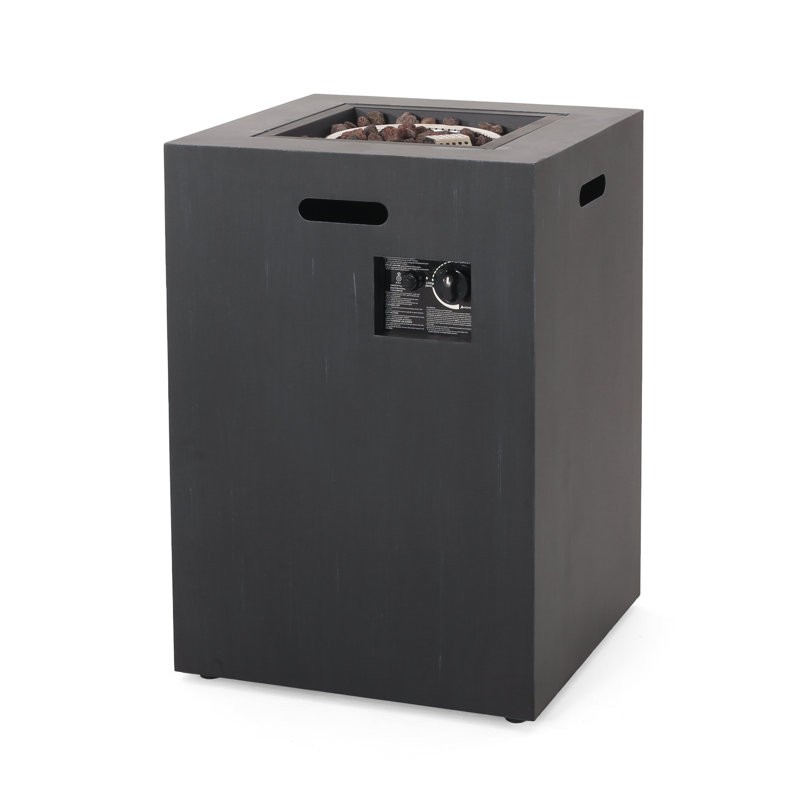 Foyer d'extérieur 19,5 "au propane 30 000 BTU, réservoir à l'intérieur, noir brossé