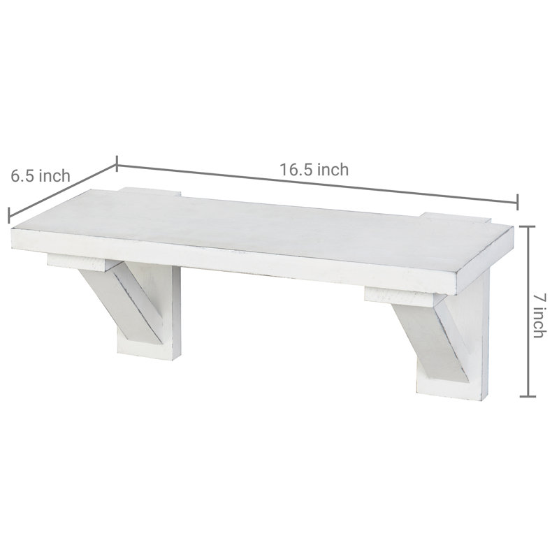 2 Piece Solid Wood Bracket Shelf